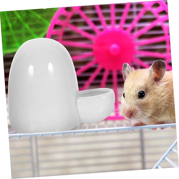 Milisten Ceramic Water Dispenser for Small Pets 3.54X4.33X2.95 Inch Self-Dispensing Pet Water Bowl Automatic Feeder for Hamsters Rabbits Ferrets