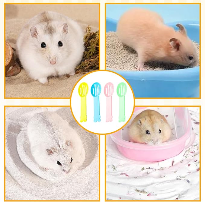 Small Scooper Poop Scoop Set, 10Pcs, for Hamster & Reptile | Small Animal Care Tool,fine litter scoop