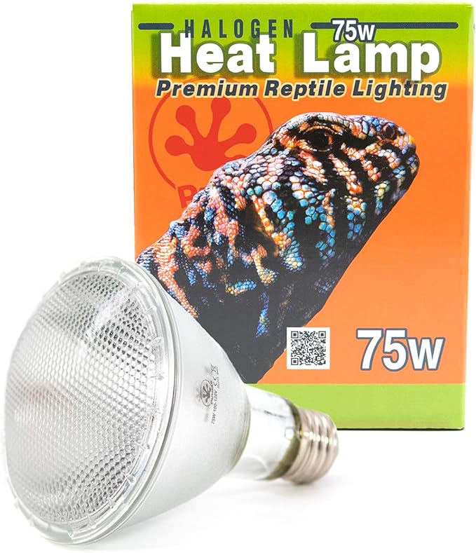 Pangea 75W Halogen Heat Lamp for Reptiles - Warming UVA and Infrared Light for Turtles, Tortoises, Bearded Dragons - Heating Bulb Terrarium Accessories, Designed for Ceramic Sockets (75 Watt)