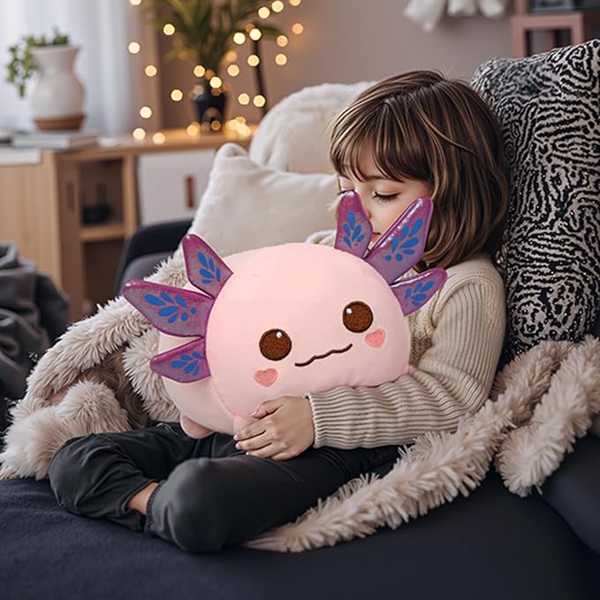 Mewaii Axolotl Plush, Cute Pink Axolotl Stuffed Animal, Soft Plushies Cuddle Pillow, Anime Plushie Doll, Cute Stuff Toys Gift for Girls, Boys and Males (8 Inch)