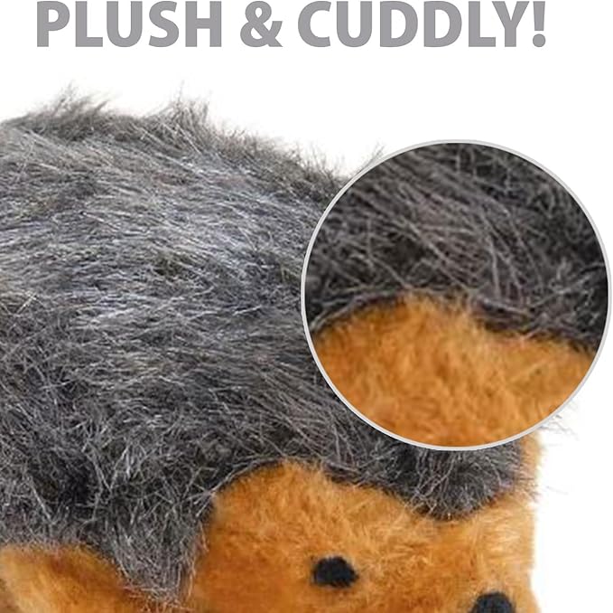 Jeffers Pet Plush Hedgehog Dog Toy with Squeaker, 4"- Soft Stuffed Plush Animal Toy for Puppies Small Medium Dogs, Interactive Play, Training, Fetch, Tug, Chew, Cuddle Companion, Indoor Fun - 1 Pack