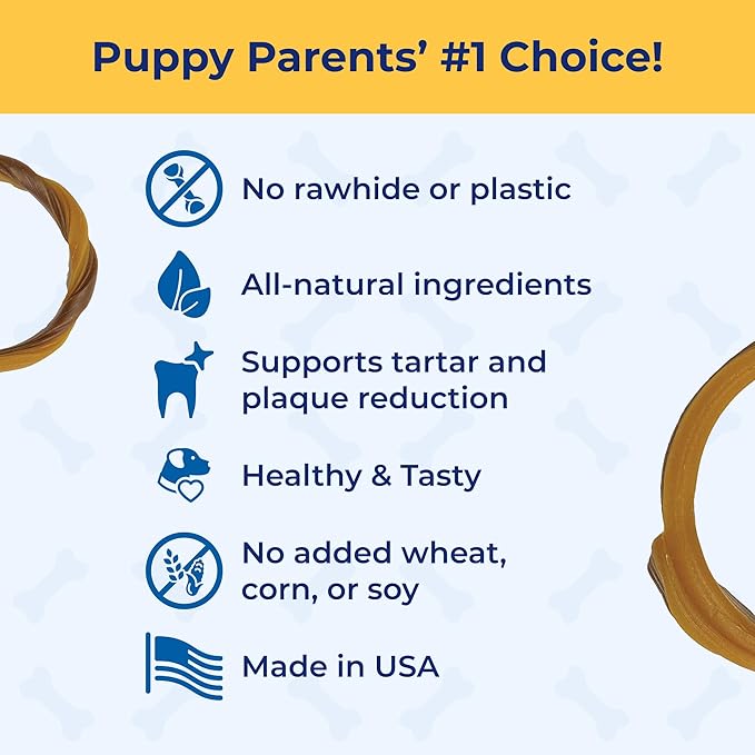 N-Bone Puppy Teething Rings Salmon Flavor Dog Treat, 3 Count Bag, 3.6-oz