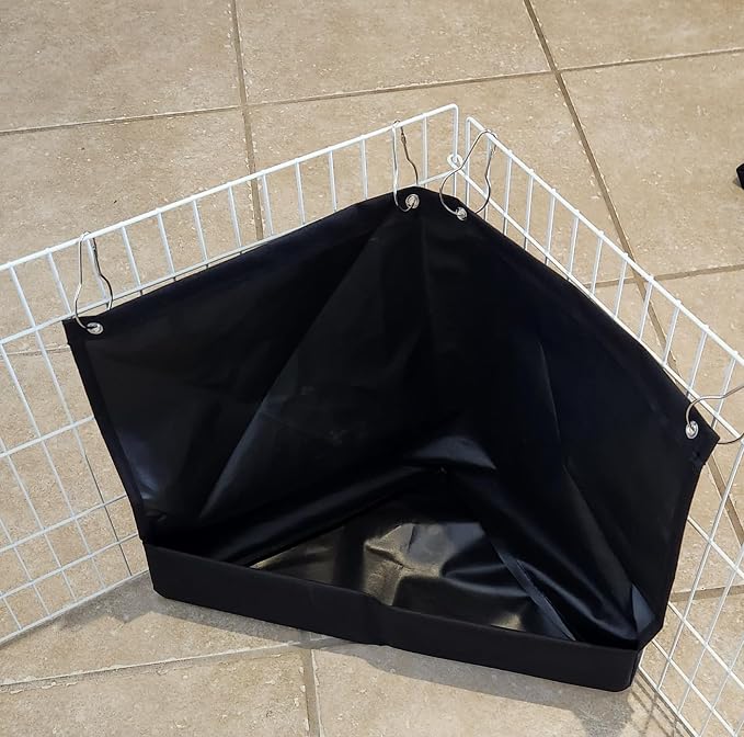 Hayzee Original Guinea Pig Hay Holder Feeder Litter Box Less Mess Encourages Natural Burrowing Instincts and Provides Ample Supply of Hay to Guinea Pigs and Rabbits (Black, Corner Triangle)
