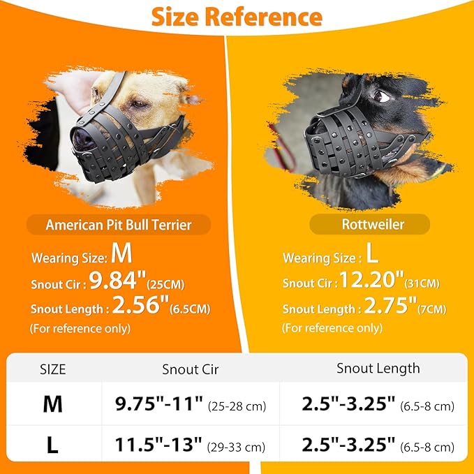 Mayerzon Pitbull Muzzle for Large Medium Sized Dogs to Prevent Biting Scavenging, Basket Muzzle for Rottweiler Staffordshire Terrier in Grooming Training, Allow to Pant Drink, Lightweight and Sturdy