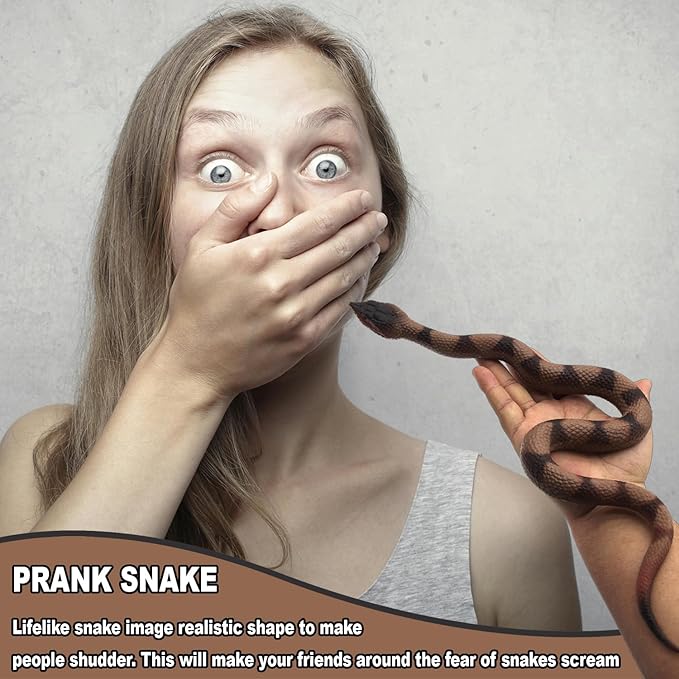 Upitry Rubber Snakes Fake Snake Rattlesnake - Realistic Keep Birds Away - Prank Life Size Toy That Look Real - Garden Plastic Scare Birds - Christmas Toys