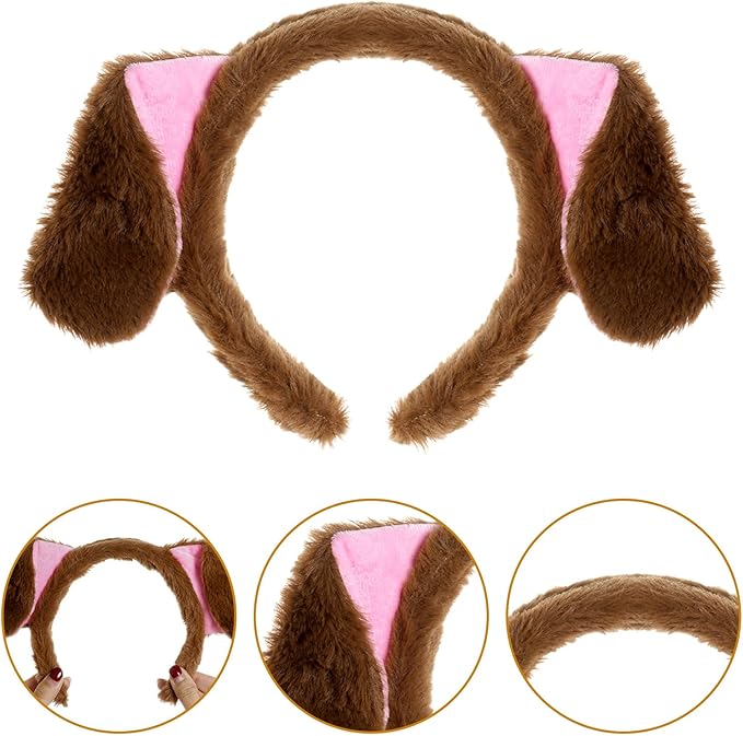 Pistha 2 PCS Animal Ears Headband Cute Furry Animal Ears Headbands for Halloween Costume