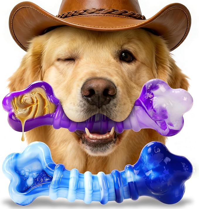 Kseroo Indestructible Dog Toys for Aggressive Chewers: 2-Pack Tough Chew Toy for Large Dogs, Heavy Duty Long-Lasting Dog Bones for Large Breed, Dog Toys to Keep Them Busy