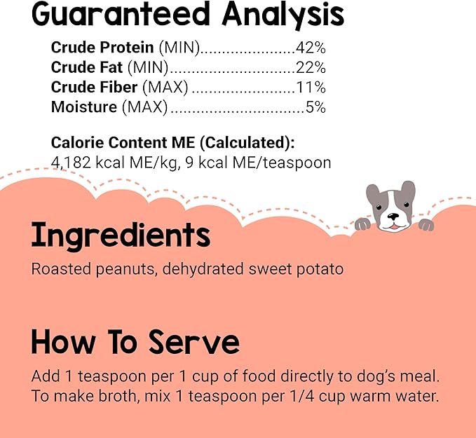 BEAUMONT BASICS Flavors Food Topper and Gravy for Dogs - Peanut Butter Recipe, 6.0 oz. - Human Grade, Grain Free - Perfect Kibble Seasoning and Treat Mix for Picky Dog or Puppy