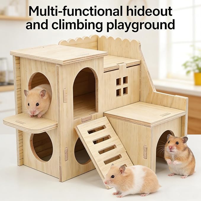 Hamster Cage & Small Animal Cages for Small Pet Habitat Hamster Hideout & Hamster Cage Accessories, Ideal Hamster Accessories for Daily Use