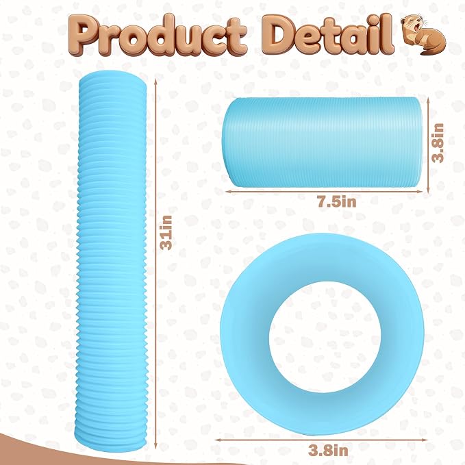 Mity rain Ferret Toys with 3 Balls Inclueded | Collapsible Tunnel Tube Accessories for Ferrets, Guinea Pigs, Hamsters, Expandable Interactive Toys Supplies for Small Pets
