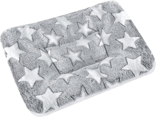 Small Animal Bed Mat, Soft & Warm, Suitable for Guinea Pig, Hamster, Rabbit, Rat and Bearded Dragon (XX-Large(19.7''x15.7''), Star Grey)