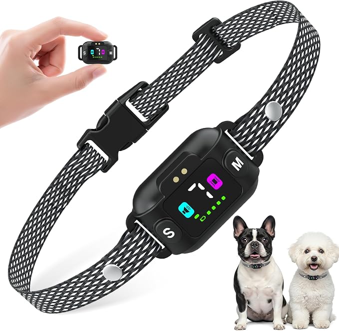 PcEoTllar Dog Bark Collar, Adjustable Beep & Vibration Mode, Rechargeable, Waterproof, Anti Barking Collar for Small Medium Dogs