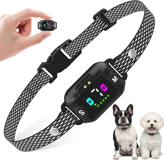 PcEoTllar Dog Bark Collar, Adjustable Beep & Vibration Mode, Rechargeable, Waterproof, Anti Barking Collar for Small Medium Dogs