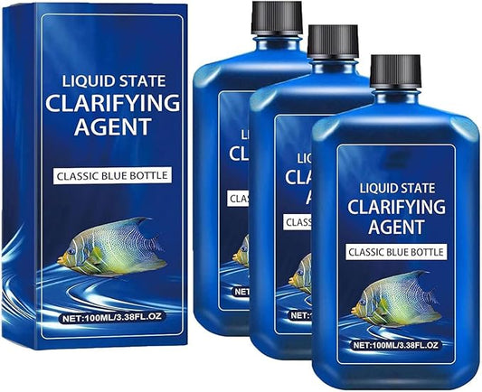 Fast-Acting Aquarium Water Clarifier, Aquarium Liquid State Clarifying Agent, Clears Cloudy Water & Maintains Clear Results, Powerful Fish Tank Water-Purification, for Freshwater (3pcs)