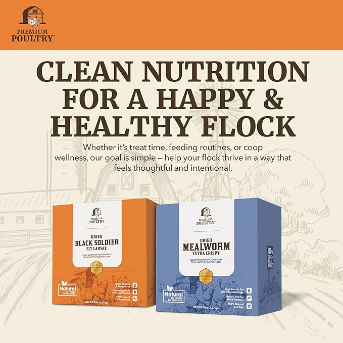 Black Soldier Fly Larvae for Chickens – High Calcium Chicken Treats for Strong Eggshells & Egg Production – Dried BSFL Grubs Poultry Feed for Ducks, Wild Birds & Backyard Flocks, 15lb