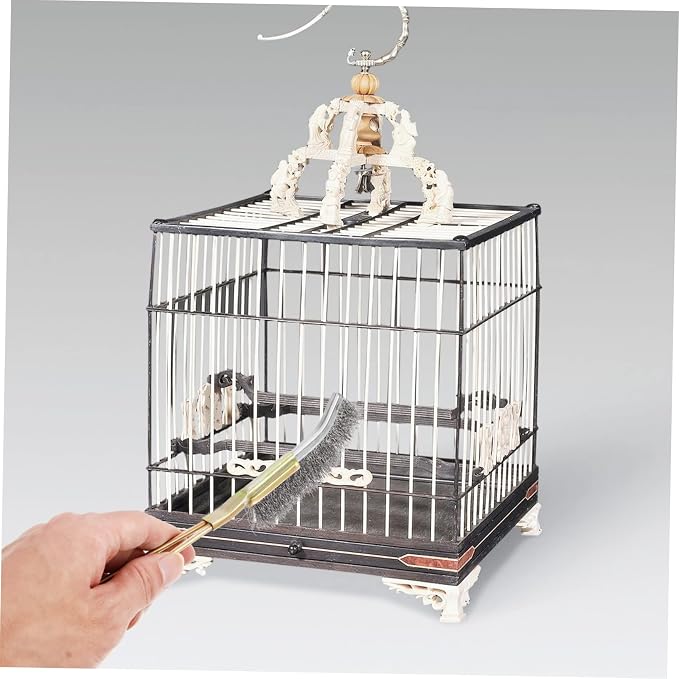 Angoily Cage Cleaner Cleaning Brush for Bird Cage 4 Pcs Birdcage Brush Bird Cage Pet Cage Cleaning Bird Brush Bird Cleaning Supplies Mini Steel Handle