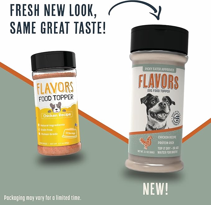 BEAUMONT BASICS Flavors Dog Food Topper, Freeze-Dried, Grain-Free, (3 Pack), 3.1 oz - Chicken Recipe