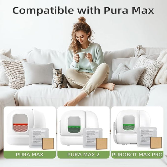 6 Pack Smelling Fresh with N50 Odor Eliminator Exclusive for Pura Max Automatic Self-Cleaning Cat Litter Box - Cat Toilet Odor Control, Deodorant Aromatherapy Paste (Old/New Packaging Randomly)