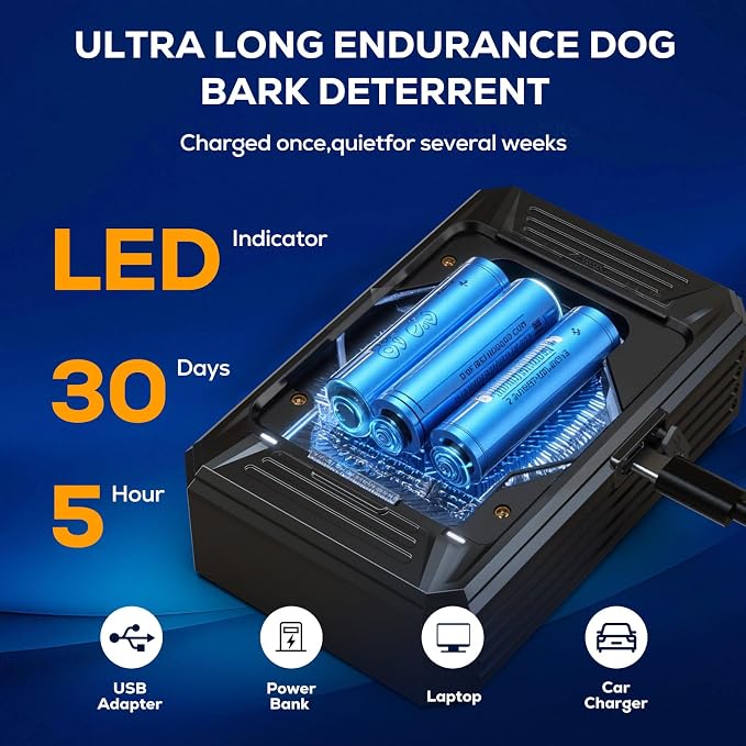 Anti Barking Devices, Auto Ultrasonic Dog Bark Deterrent Devices Long Range 50ft, 3 Modes Rechargeable Bark Box Barking Control Devices, Effective Stop Barking Dog Devices Indoor/Outdoor Training