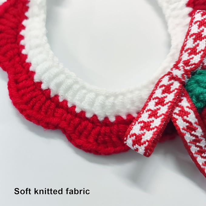 Elegant Lace Cat Collar with Cute Bow,Cat Collar with Bow Tie,Pet Lace Bib Collar with Cute Bow,Cat Princess Costumes,Red,1 Piece ﻿