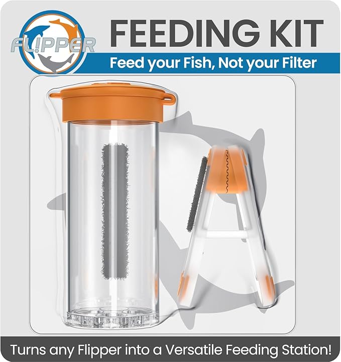 Flipper Feeder - Aquarium Cleaner Fish Food Feeding Clip Kit Fish Tank Accessories for Nano, Standard & Max Aquarium Cleaning Tools Glass Cleaner