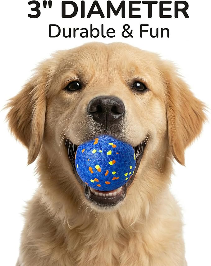 Dog Ball Toys Dog Tennis Ball for Aggressive Chewers Indestructible Bouncy Lightweight Water Toy Fetch Ball for Large Medium and Small Dog