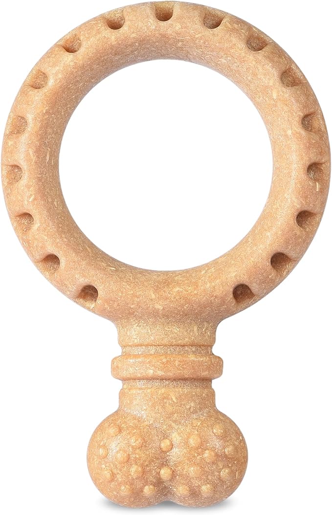 Arm & Hammer for Pets Barkies Ring Compressed Wood Chew Toy for Dogs, 5.5 Inch, Peanut Butter Flavor, Splinter-Free and Safer Than Real Sticks, Faux Stick Wood Blend Chew Toy