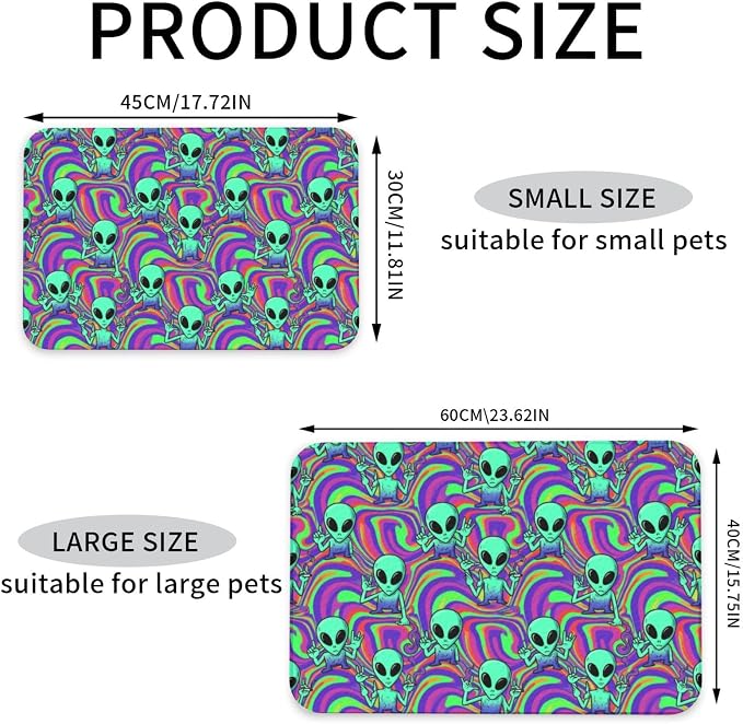 Pet Mats for Food and Water Placemat (Cool Alien Tie Dye)