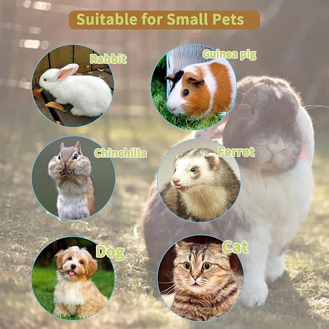 Lemtrflo Rabbit Feeder for Cage,Hanging Automatic Cat Feeder and Water Dispenser,Ferret Cage Accessories,Food Water Bowl for Cats Rabbit Guinea Pig Cages(Cage Grid Spacing Over 1.2'')