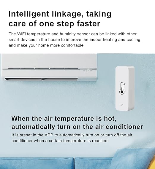 3-Pack WiFi Temperature Humidity Sensor: Wireless Temperature Humidity Monitor with App Alert, Free Data Storage Export, Smart Indoor Thermometer Hygrometer Compatible with Alexa Google Assistant