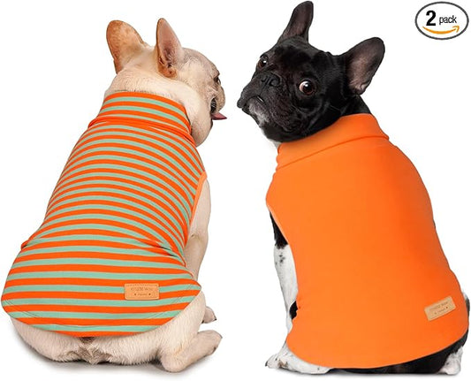 KYEESE 2Pack Dog Sweater Turtleneck Dogs Clothes Stretchy Pets Clothes Soft Pet Sweatshirt Pullover Dog Sweaters for Small Dogs Male Warm Pet Coats