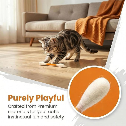 LEDeng Cotton Swabs Cat with Catnip, Swabs Catnip Toys Set of 6 Soft Plush Kicker Toys, Sturdy Teething Chew Toy (B)
