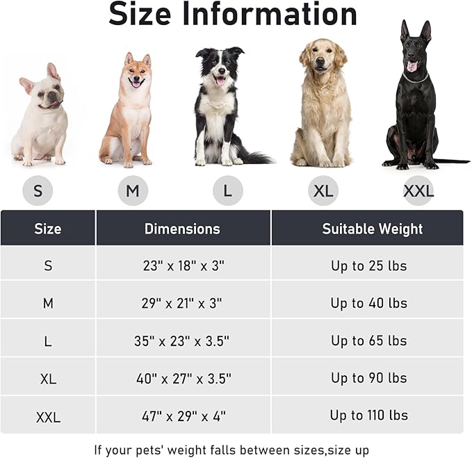 FURTIME Washable Dog Bed Medium Size Dogs, Deluxe Dog Crate Beds Comfy Fluffy Kennel Pad Anti-Slip Pet Sleeping Mat, Machine Washable Dogs Pillow, 29"x21"x3", White