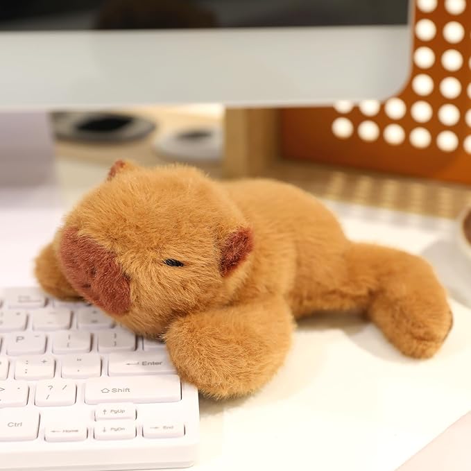 Ditucu Cute Palm-Sized Capybara Stuffed Animal Soft Capibara Plush Doll Small Plushies Toys Gifts for Kids Brown 7.8 inch