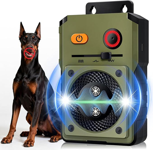 Anti Barking Device for Dogs, Rechargeable Ultrasonic Dog Control Devices, Auto Bark Deterrent Devices with 3 Modes,33FT Silencer Sonic Barking Deterrent Indoor/Outdoor Safe for Dog