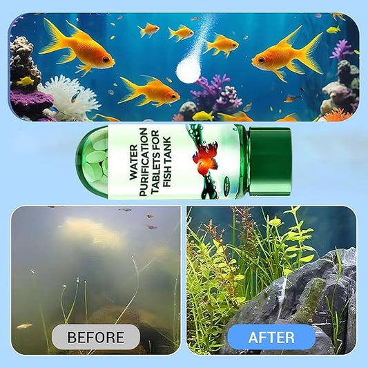 Powerful Aquarium Water Purification Tablet for Fish Tank,2025 Water Purifying Tablets for Fish Tank 35 Pack (2PCS)