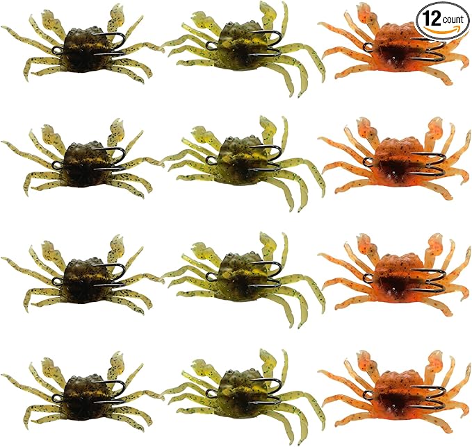 Saltwater Fishing Lures with Sharp Hooks, 3 Colors Crab Bait Soft Swimbait Stuff, Fish Bites Saltwater Bait