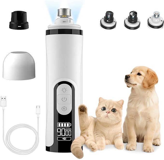 Pet Nail Grinder Quiet Professional Cats Cordless Clippers Cat Claw Care Cat Grooming Clippers Cat Grooming Supplies with Charging Cable Easy to Hold Safety Guard for Small Dogs Cats