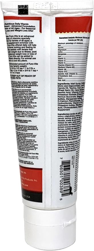Marshall Pet Products Furo-Vite Highly Nutritious Vitamin Supplement Paste, for Ferrets of All Ages, for Training and Support, 3.5 oz - Pack of 2