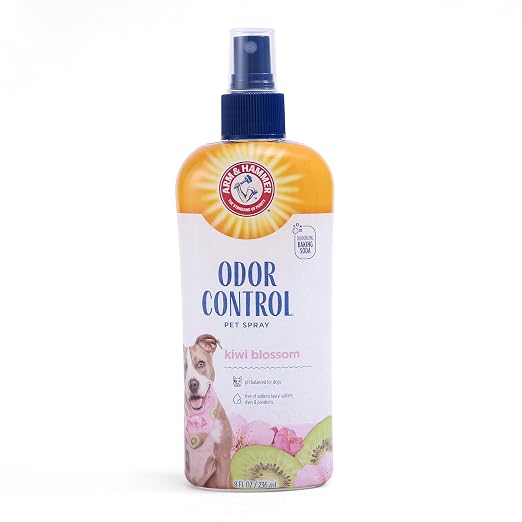 Arm & Hammer for Pets Super Deodorizing Dog Spray with Baking Soda for Odor Control Freshens Coat Between Baths pH Balanced Formula for Dogs Kiwi Blossom 8 FL OZ 2 Pack Dogs and Puppies Daily