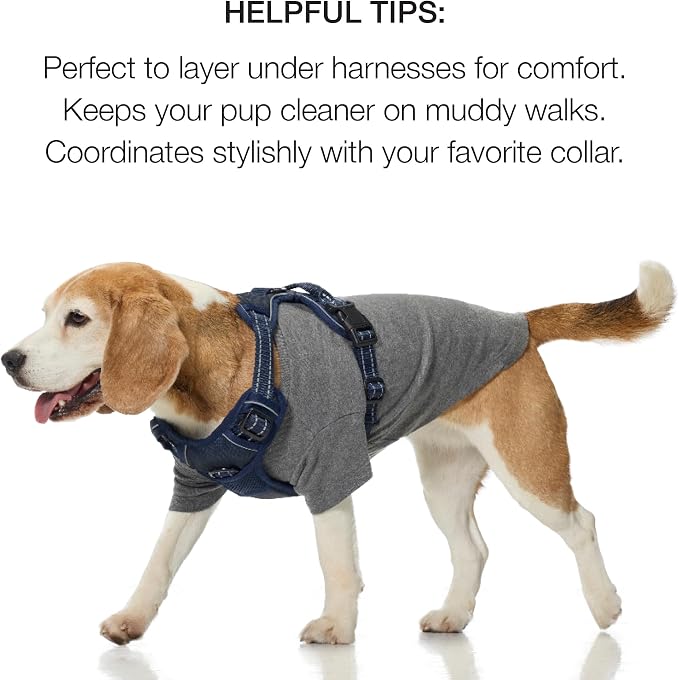 Pet Passion Toby II - The Perfect Tee, 3 Pack Short Sleeve Pet T-Shirt 100% Organic Cotton Tees Clothes for Small, Medium, Large Dogs, Navy Camo, Large (40-60 lbs)