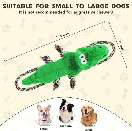 No Stuffing Squeaky Dog Toys,Tug of War Dog Toy with Pull Rope, Interactive Dog Toys Dog Gifts for Small,Medium Dog