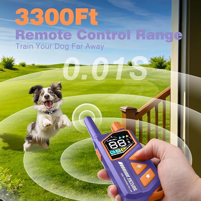 2-in-1 Dog Shock & Bark Collar Combo - New Updated Smart Auto Bark Collar & 3300Ft Remote Training Collar with 3 Training Modes for 7-120lbs Small Medium Large Dogs, Flashlight, Security Lock