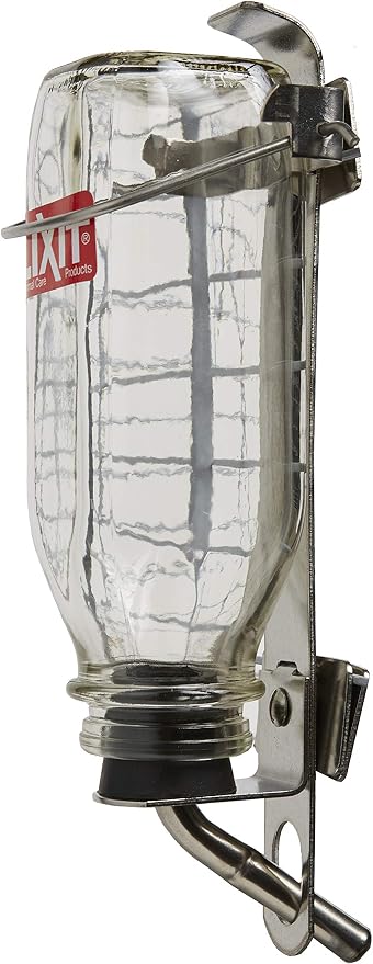 Lixit Heavy Duty Deluxe Glass Water Bottles for Birds, Dogs and Small Animals. (32oz Medium Tube)