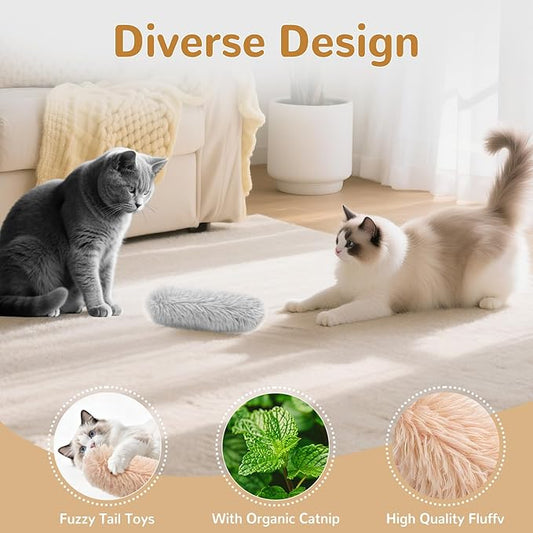 Cat Toys Cat Pillows Toys, Interactive Kicker Catnip Toys, Soft Durable Teething Chew Toy (3, Green Orange Grey)