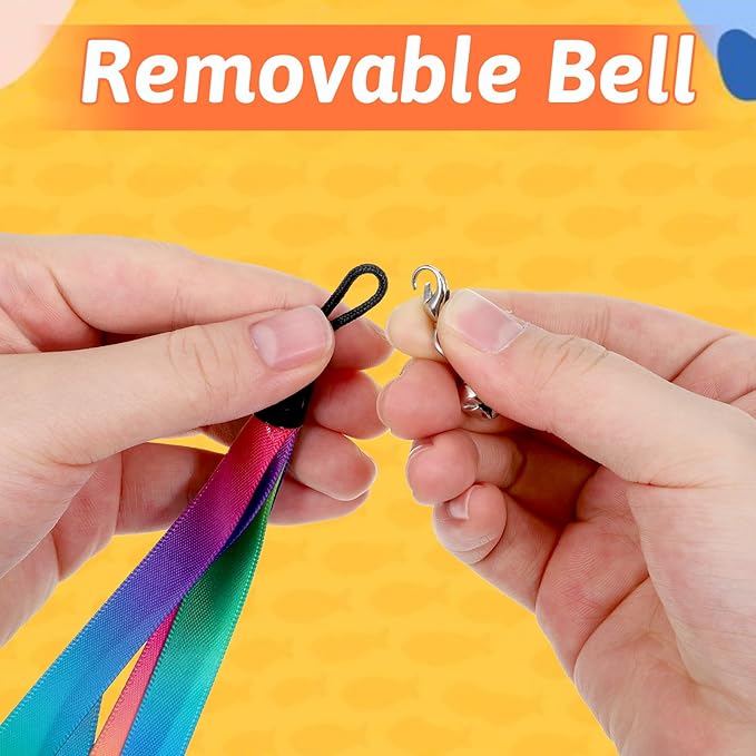 5Pcs Cat Ribbon Toy Cat Wands Replacement Toys Ribbon Attachment for Cats Toy Teaser Wand Replacement Toys with Bell for Most Cats Kittens Small Pets
