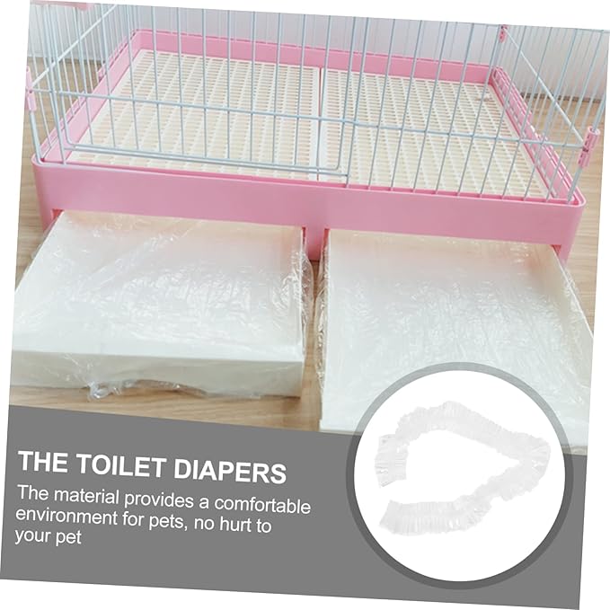 Abaodam 50Pcs Disposable Pet Waste Tray Film Small Animal Urinal Pads for Rabbit Guinea Pig Cage Liner Easy to Use Lightweight Cleaning Films for Pet Care and