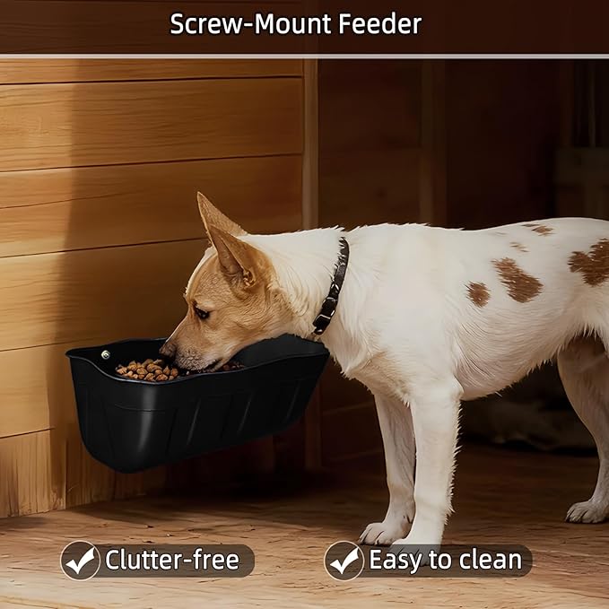 Chicken Feeder Waterer,Hanging Goat Feeders,Feed Trough 3.5 Quart 2 Pack,Hanging Fence Feed Trough for Poultry Livestock,Black