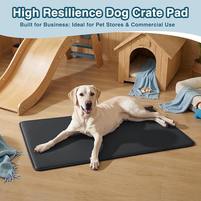 Extra Large Dog Crate Pad Bed, Waterproof Pet Bed for Large Dogs, Outdoor Pet Bed with High Resilience Foam,Wipe Clean & Easy Rinse, Anti Slip 48 inch Black