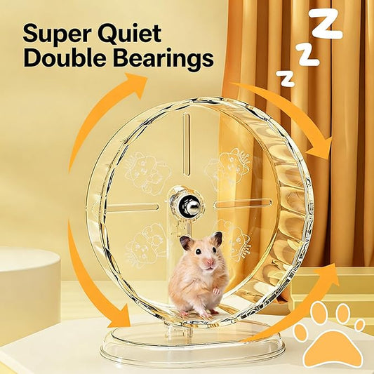 Silent Hamster-Wheel 7.1 Inch, Nonslip Spinning-Wheel, Exercise Hamster-Toys Platform for Hamster Cage Rat Cage Mouse Cage Small Pet Accessories for Hedgehog Gerbil Chinchilla Guinea Pig